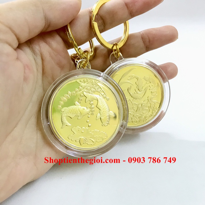 Móc Khóa Xu 2 Cá Chép - SP005261 